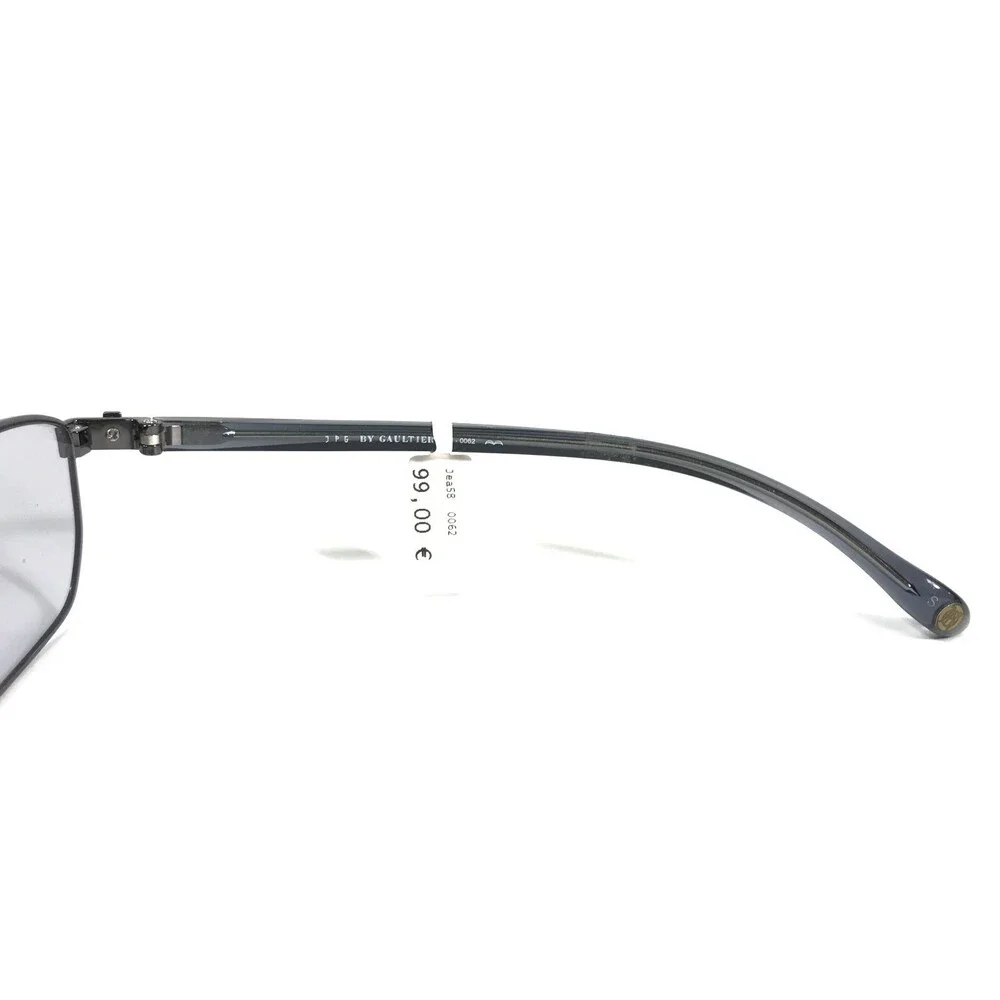 John Paul Gaultier Sunglasses 58-0062 Gray Clear Blue Rectangular w/ Gray Lenses